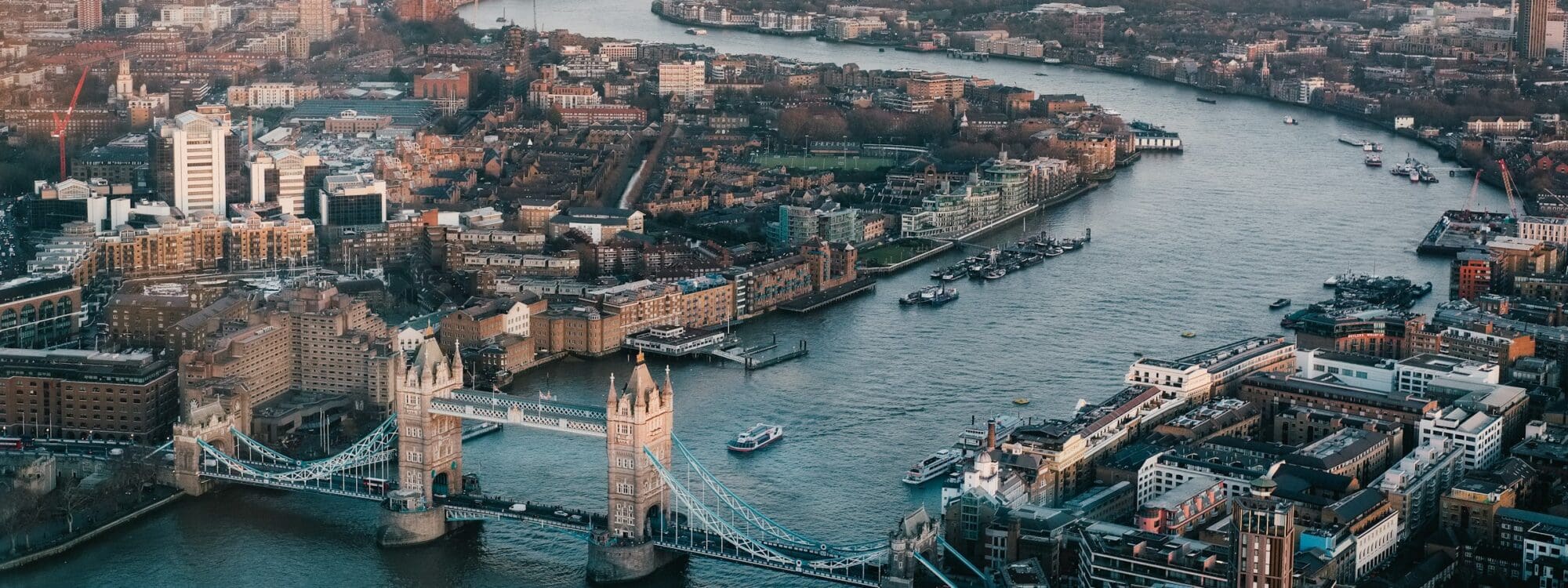 London skyline along the Thames